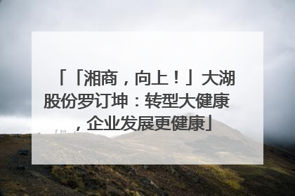 「湘商，向上！」大湖股份罗订坤：转型大健康，企业发展更健康