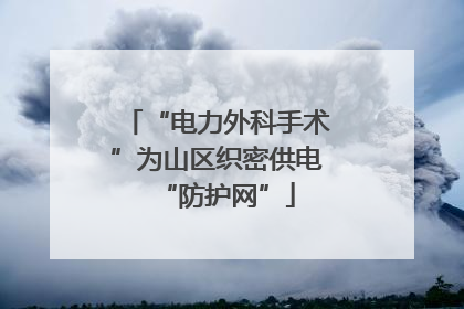 “电力外科手术”为山区织密供电“防护网”