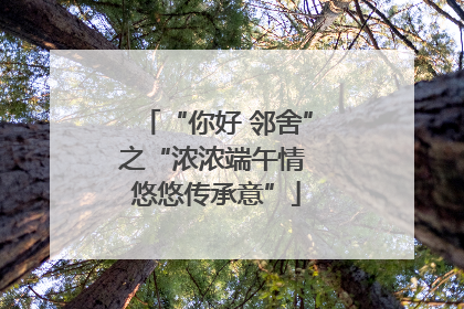 “你好 邻舍”之“浓浓端午情 悠悠传承意”