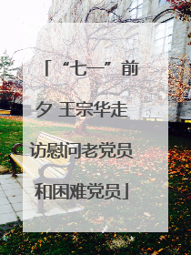 “七一”前夕 王宗华走访慰问老党员和困难党员