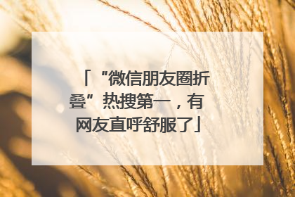 “微信朋友圈折叠”热搜第一，有网友直呼舒服了