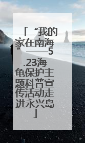 “我的家在南海”——5.23海龟保护主题科普宣传活动走进永兴岛