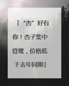 “杏”好有你！杏子集中登鹭，价格低于去年同期