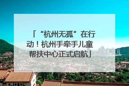 “杭州无孤”在行动！杭州手牵手儿童帮扶中心正式启航