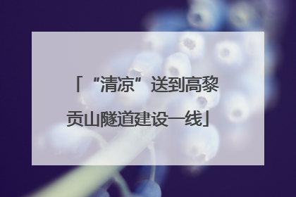 “清凉”送到高黎贡山隧道建设一线