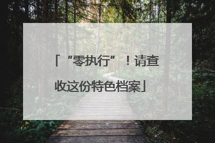 “零执行”！请查收这份特色档案