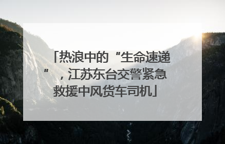 热浪中的“生命速递”，江苏东台交警紧急救援中风货车司机