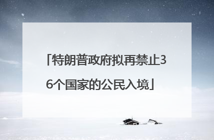特朗普政府拟再禁止36个国家的公民入境