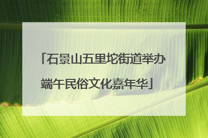 石景山五里坨街道举办端午民俗文化嘉年华