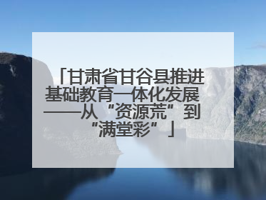 甘肃省甘谷县推进基础教育一体化发展——从“资源荒”到“满堂彩”