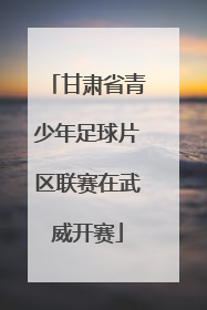 甘肃省青少年足球片区联赛在武威开赛