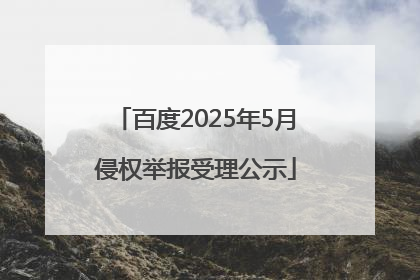 百度2025年5月侵权举报受理公示