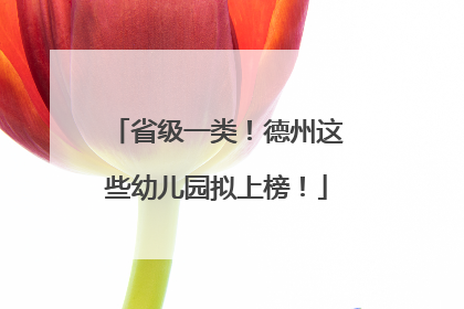 省级一类！德州这些幼儿园拟上榜！