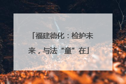 福建德化：检护未来，与法“童”在