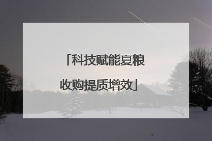 科技赋能夏粮收购提质增效