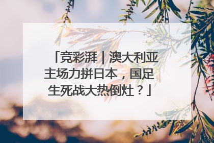竞彩湃｜澳大利亚主场力拼日本，国足生死战大热倒灶？