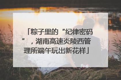 粽子里的“纪律密码”，湖南高速炎陵西管理所端午玩出新花样