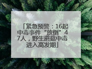 紧急预警：16起中毒事件“放倒”47人，野生蘑菇中毒进入高发期