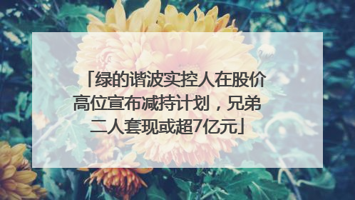 绿的谐波实控人在股价高位宣布减持计划，兄弟二人套现或超7亿元