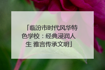 临汾市时代风华特色学校：经典浸润人生 雅言传承文明