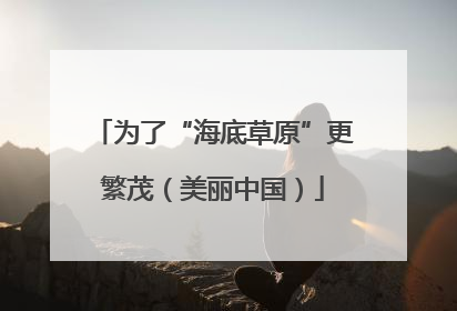 为了“海底草原”更繁茂（美丽中国）