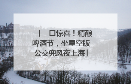 一口惊喜！精酿啤酒节，坐星空版公交兜风夜上海