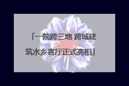一院跨三地 跨域建筑水乡客厅正式亮相