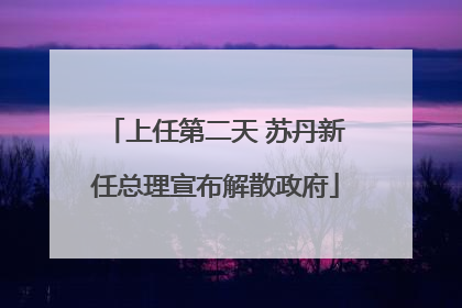 上任第二天 苏丹新任总理宣布解散政府