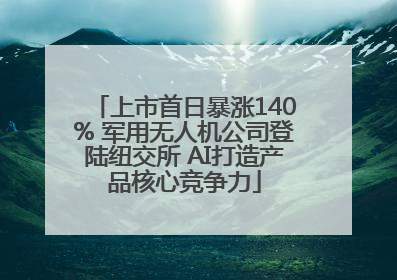 上市首日暴涨140% 军用无人机公司登陆纽交所 AI打造产品核心竞争力