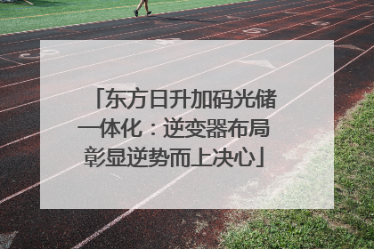 东方日升加码光储一体化：逆变器布局彰显逆势而上决心