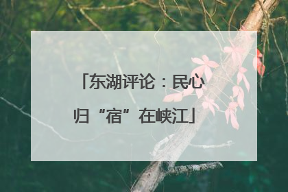 东湖评论：民心归“宿”在峡江