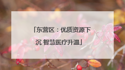 东营区：优质资源下沉 智慧医疗升温