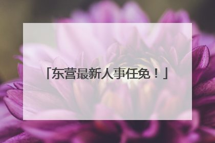 东营最新人事任免!