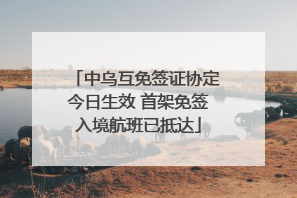 中乌互免签证协定今日生效 首架免签入境航班已抵达