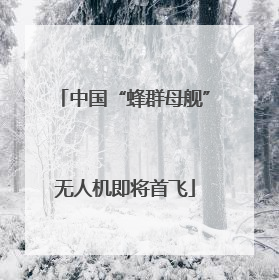 中国“蜂群母舰”无人机即将首飞