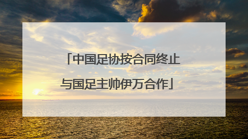 中国足协按合同终止与国足主帅伊万合作