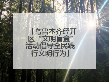 乌鲁木齐经开区“文明盲盒”活动倡导全民践行文明行为