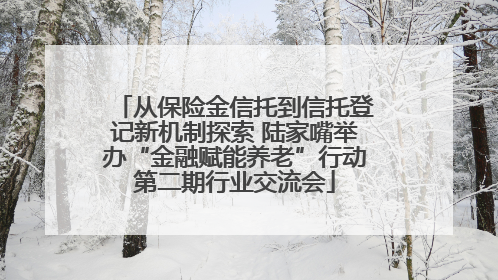 从保险金信托到信托登记新机制探索 陆家嘴举办“金融赋能养老”行动第二期行业交流会