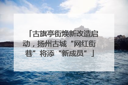 古旗亭街焕新改造启动，扬州古城“网红街巷”将添“新成员”