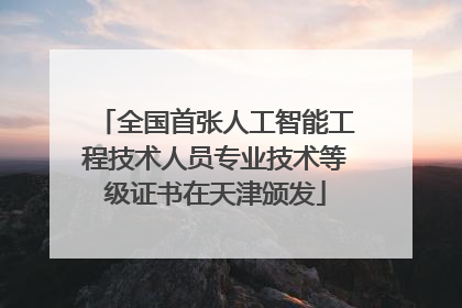 全国首张人工智能工程技术人员专业技术等级证书在天津颁发