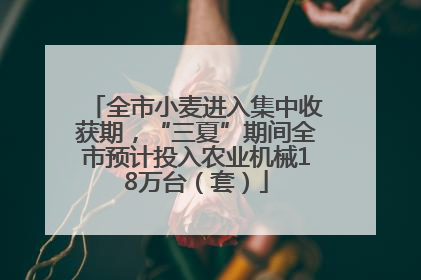 全市小麦进入集中收获期，“三夏”期间全市预计投入农业机械18万台（套）