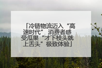 冷链物流迈入“高速时代” 消费者感受瓜果“才下枝头就上舌头”极致体验