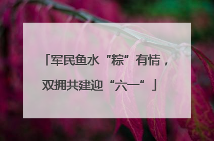 军民鱼水“粽”有情，双拥共建迎“六一”