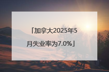 加拿大2025年5月失业率为7.0%