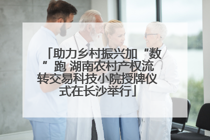助力乡村振兴加“数”跑 湖南农村产权流转交易科技小院授牌仪式在长沙举行