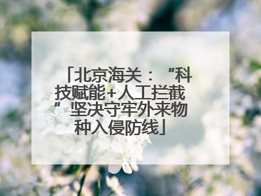 北京海关：“科技赋能+人工拦截”坚决守牢外来物种入侵防线