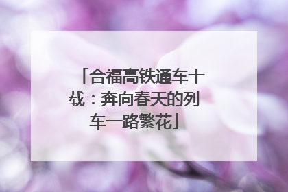 合福高铁通车十载：奔向春天的列车一路繁花