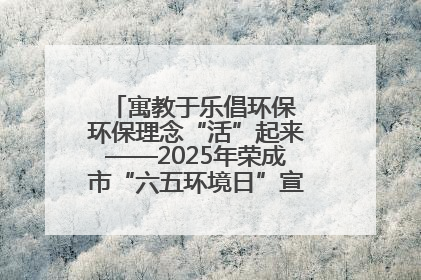 寓教于乐倡环保 环保理念“活”起来——2025年荣成市“六五环境日”宣传活动圆满举行