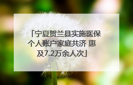 宁夏贺兰县实施医保个人账户家庭共济 惠及7.2万余人次
