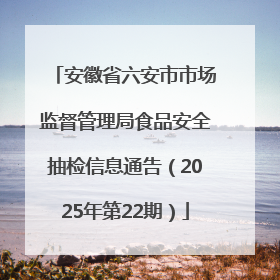 安徽省六安市市场监督管理局食品安全抽检信息通告（2025年第22期）